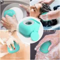 Silicone Bath And Body Shower Brush With Soap Dispenser Baby Bath Scrubber Ultra Soft Silicone Bath & Shower Brush Silicone Body Brush Massage Bath Brush Shower Scrubber SILICONE MASSAGE BATH BRUSH. 