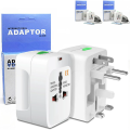 Universal Travel Adapter All-in-One – Multi-Nation Plug Adapter with EU, UK, US, AUS Plugs – International Charger for Mobile, Laptop, Camera & Electronics – Compact for Travel Use. 