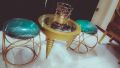 Metal Stool Ottoman Stool Sitting Stool Round Shape for Living Room Furniture Ottoman puff for Sitting Ring Gold Legs Single Piece STM. 
