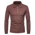 Pullover Shirt Long Sleeve Buttons Neck Turn-Down Collar Top. 