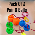 Big Offer 3 Pair 6 balls tak tak Ball Clackers, lato lato kids fidget ball. 