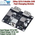QC3.0 USB DC-DC Buck Converter Charging Step Down Module 6-32V to Fast Quick Charger Circuit Board 3V 5V 12V. 