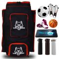 WOLF GEAR- Duffle Cricket Kit Bag Training Sports Backpack Heavy External Bat Sleeve. 