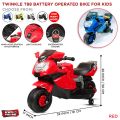 Twinkle T88 Battery Operated Electric Ride On Sport Bike For Kids With Fully Functional Lights, Music & Horn Self_ Control Using Leg Accelerator In Forwarding & Backward Switch Option Supporting Wheels & Comfortable Seat Bikes Toys Best Gift For Childrens. 