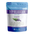 Deep Relaxation Bath Salt 500 grams Epsom Salt with Natural Lavender Essential Oil Plus Vitamin C in BPA Free Pouch with Easy Press-Lock Seal. 