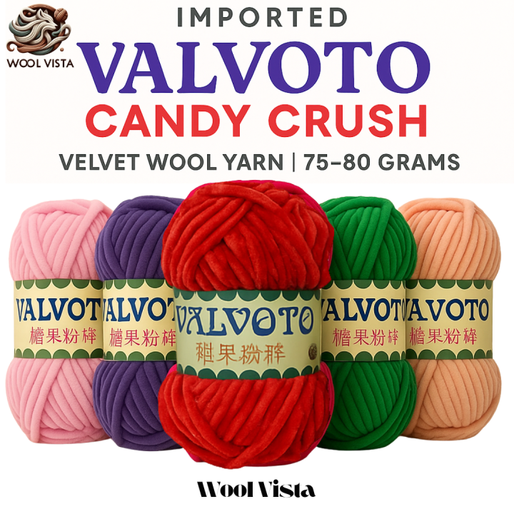 Imported%20Valvoto%20Candy%20Crush%20Velvet%20Yarn%20%7C%20Velvet%20Wool%20Yarn%20%7C%20100%20%25%20polyester%20%7C%2075-80%20grams%20in%20one%20ball%20%7C%20Wool%20Vista%20-%20Image%202
