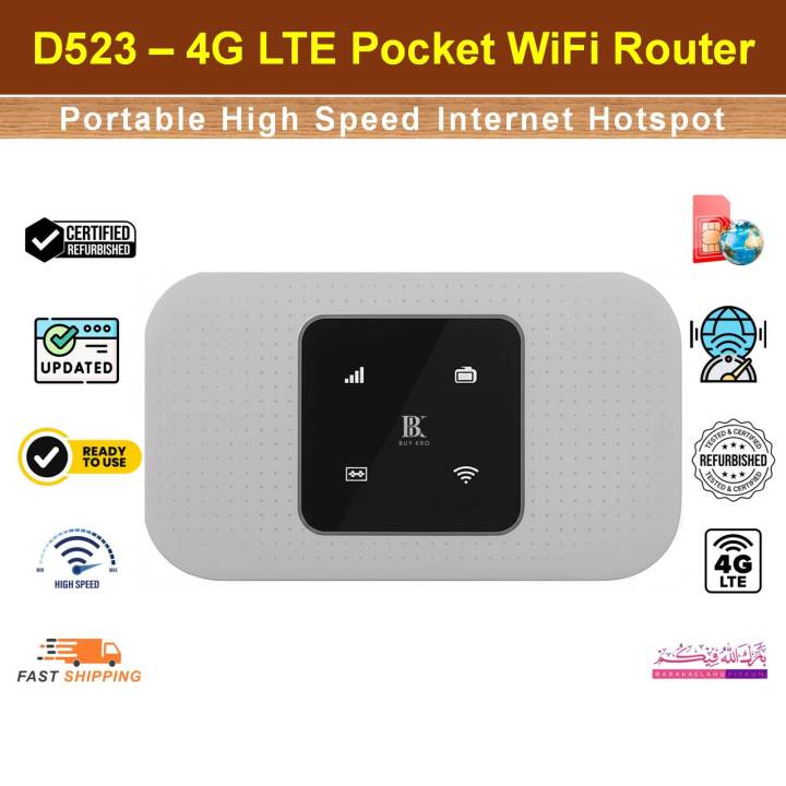 D523 4G LTE Pocket WiFi Router – Portable Internet Device – Strong ...
