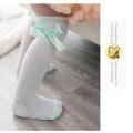 【HOT】 Kids Children's Socks For Girls Boys Bow Knee High Fishnet Socks Soft Cotton Cartoon Anti-Mosquito Socks Newborn Socken Clothing. 