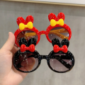 Fashion photography glasses Rabbit ears sunglasses Stylish INS eyeglasses New Bow sunglasses Korean style Cute Kids sunglasses for Outdoor activities Summer vacation Beachwear Fashion show Photo. 