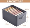 Wardrobe Organiser, Wardrobe Organiser, 6 Grids, Cabinet Organiser, Clothes Storage Box with PP Dividers, for Shirts, Leggings, Jeans, T-Shirt (44 x 30 x 20 cm). 