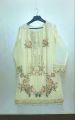 Women clothes design for summer off white Organza Shirt Dupatta with Russian Trouser. 