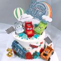 6pcs/set McQueen Car Cake Topper Child Baby Boy Birthday Party Scene Obstacle Birthday Cake Topper Decoration Set Car Racing Car Sports Car Decoration. 