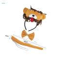 Kids Animals Costume Set Headdress for New Year Stage Performance Holiday Brown Coffee. 
