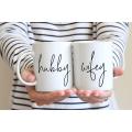 A PAIR OF BEAUTIFUL GENERALIZED, HUBBY WIFEY TEXT MUG FOR wedding , COUPLES, anniversary,  spouse, HUSBAND WIFE, FRIENDS, BESTIES TO SHOW YOUR LOVE TO EACH OTHER. BEST GIFT - Lucky garnet. 