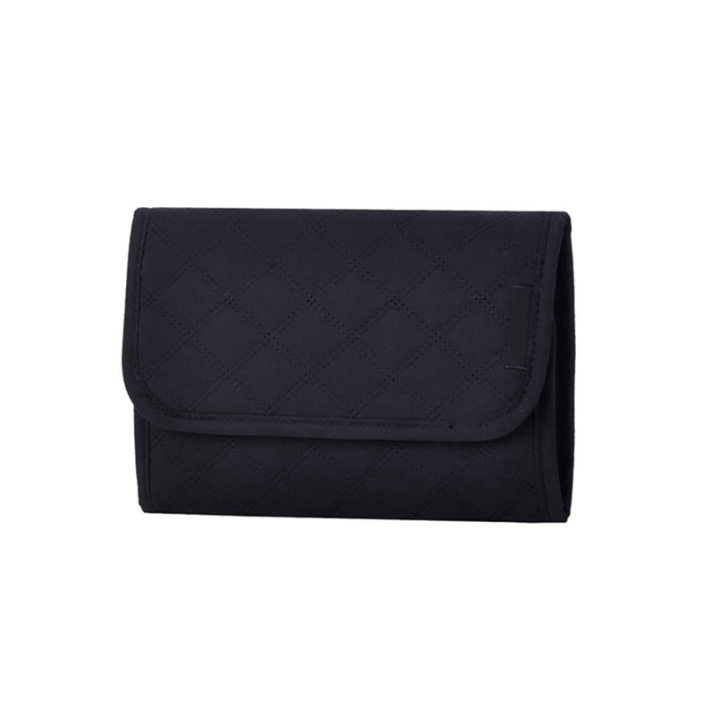 Jewelry Organizer Roll Foldable Jewelry Storage Bag Portable Travel Jewelry Case Soft Earrings Bracelet Storage Holder Durable Black