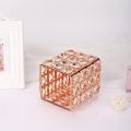 Crystal Makeup Brush Holder, Cosmetic Organizer For Makeup Brushes, Rectangle, Rose Gold. 