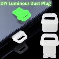 1PC Luminous Cell Phone Dust Plugs DIY Phone Accessories Waterproof Dustproof Plug Cover Type-C Charging Port Protector Compatible for iphone Andriod. 