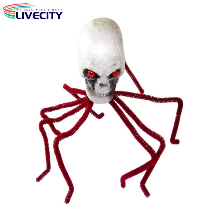 Halloween Spider Skull Durable Red Eyes Halloween Spider Skull