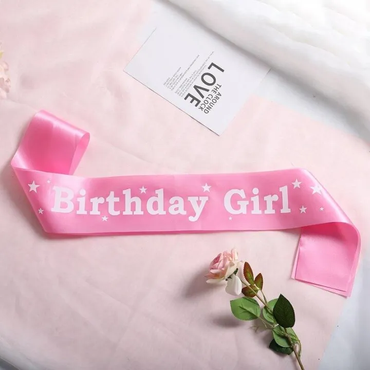 "Birthday%20Girl"%20Sash%20In%20Pink%20Color%20-%20Best%20For%20Girl's%20Birthday%20Party%20Wears%20-%20Image%204
