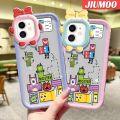 JIUMOO Case For Samsung A53 5G Case Tetris Pattern Monster Bowknot Casing Transparent Soft Silica Gel Shockproof Phone Cases Camera Lens Protective Cover. 