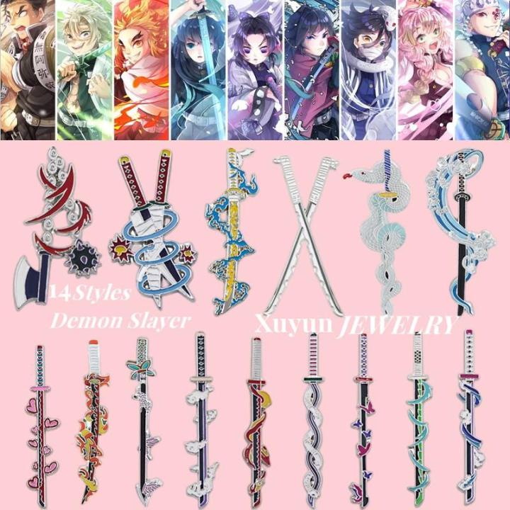 Anime Peripherals Demon Slayer Lapel Pins Weapon Badges Collectibles Gifts for Friends Wholesale