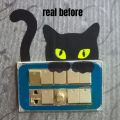 Unique Glow In The Dark Cat Sticker For Switch Board Art With Glowing Eyes | Glow In The Dark Sricker For Girls And Boys And Kids Room | Glow In Dark Prank Halloween Sticker | Horror Cat With Glowing Eyes Wall Sticker For Bedroom. 