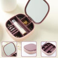 imported Portable jewelry organizer box with a built-in mirror. 