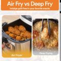 New RAF 8.3L Air Fryer with Clear Window Internal Light & Touch Screen 360 Airflow Air Fry Roast Bake Dehydrate Reheat 8 Presets, 1600 Watts - Stainless Steel Black/Silver. 