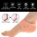Face Value Silicone Gel Heel Crack Protectors - Set Of 2- Moisturizing And Foot Pain Relief Socks - Skin Color. 