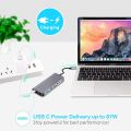 LC-dolida 8 in 1 USB C Ethernet Hub,Type C to HDMI + SD/TF Card Readers Adapter Compatible with MacBook,MacBook Pro,Samsung DeX for Galaxy S9,S8,Note 9,8,Nintendo Switch. 