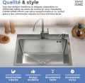 Steel sink 60x45 steel sink 304 steel sink kitchen sink 60 x 45 stainless steel sink single sink silver. 