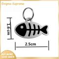 Enigma- Eye-catching Pet Tag Fish Shape Stainless Steel Pet Tag for Small Dogs Cats Engraved Name Tags for Kittens Rust-proof Corrosion-resistant Perfect. 