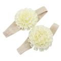 2Pcs Baby Infant Toddler Girl Ribbon Flowers Barefoot Sandals Sock Toe Shoes. 