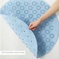 Textured Surface Round Shower Mat Anti-Slip Bath Mats with Drain Hole Massage Round in Middle for Shower Stall Roundd Shower Mat PVC Bathroom Mat Non-Slip With Suction Cups Shower Mats for Bathroom, Machine Washable 55 x 55 cm. 