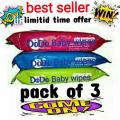 BABY WIPES DODO 3 PACK OF 80 COTTON SHEETS. 