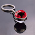 Esspoc Albania Flag Key Chain Fashion Glass Dome Keychains Keyrings Patriot Souvenir Gifts Albanian Flags Jewelry Accessory. 