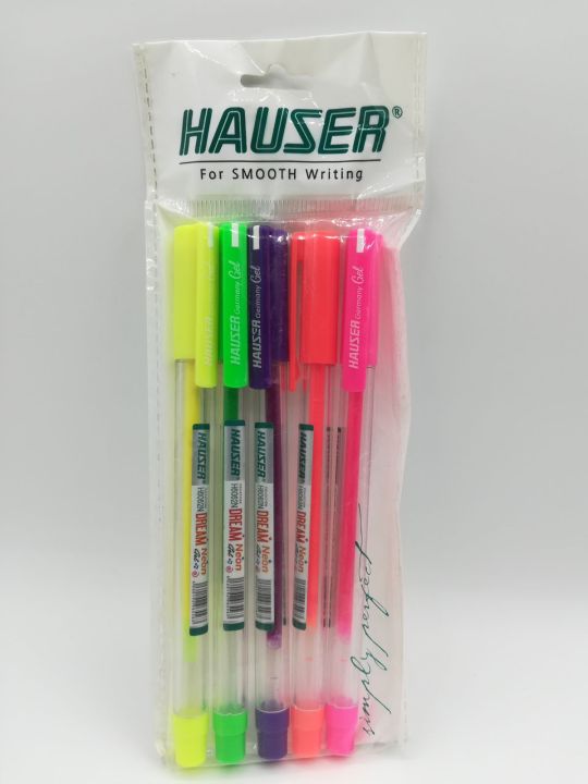 Hauser Neon pens gel pen set of 5 neon pens - Unique gel pens