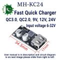QC3.0 QC2.0 USB DC-DC Buck Converter Charging Step Down Module to Fast Quick Charger Circuit Board for Solar or UPS Battery to Fast Mobile Charger MH-KC24 6-32v to 5v Step Down Fast Charger Module 6-32V 9V 12V 24V to Fast Quick Charger Pakistan e shop. 