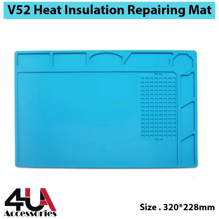 MECHANIC MC V52 Non-Slip Silicone Soldering Mat 12.5*8.9 inch ESD 500℃ Heat-Resistant TE-502 Silicone Repairing Pad For Mobile Repairing Mat