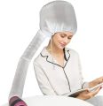 Bonnet Hooded Dryer Attachment for Deep Conditioning, Soft Bonnet Hood Hairdryer Attachment Cap with Headband for for Hair Styling & Hair Drying (Grey), Portable Hair Drying Salon Cap Bonnet Hood Hat Blow Dryer Attachment. 