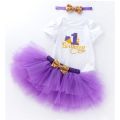 First 1st Birthday Party Tutu Dress Outfits With Headband For Girls - Premium Quality and Stylish Birthday Tutu Dress Outfits for Girls. 