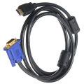 1.8M Blue HDTV HDMI to VGA HD15 Male Adapter Cable Converter for PC TV DF New , HD15 male converter cable. 