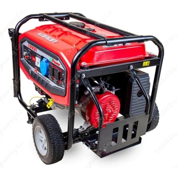 Loncin 6.5 KW LC9000DA Petrol n Gas Generator - with Wheels Kit n Side Battery Stand