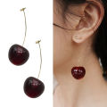 Cherry Dangle Earrings Elegant Temperament Trendy Style Resin Plant Cherry Earrings For Women Girls Fashion Jewelry Gifts. 
