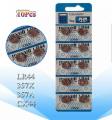 10pcs Lot Battery Cell LR 44 1.5 V Alkaline Button Cell Battery for Watches Calculators Cameras Equivalent of AG13 L1154 SR44 A76 357A 303 357. 