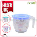 Mixer Bowl With Lid & Measuring Jug 2200ML - Plastic Bowl for Multipurpose Racket - Clear Rose Material - Made of high quality PP safe and stable-Usable in the dishwasher. 
