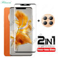 BLKNAIM 2IN1 Tempered Glass for Huawei Mate 50 pro Screen Protector Full Glue Coverage Protective Glass for Huawei Mate 50pro LENS Glass. 