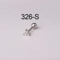 1Pc Stainless Steel Thick Rod Piercing Jewelry Simple Zircon Ear Bone Studs Fashion Screw Ball Ear Studs. 