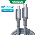 UGREEN 100W Type C 5A Silica Gel Fast Charging Cable E-Marker USB C to USB C Nylon Braided for Samsung S23 Ultra iPad Pro Macbook Switch Mobile Phone. 