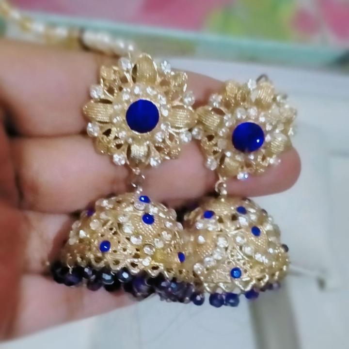 Royal blue / Gold Jhumkaas